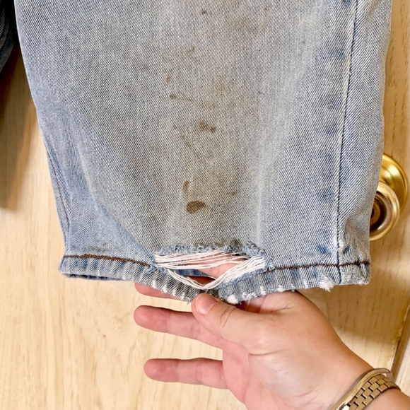 Vintage 34" Levis 505 Distressed Long Denim Jean Shorts. 80s 90s Y2K 2000s 00s. - Picture 11 of 11
